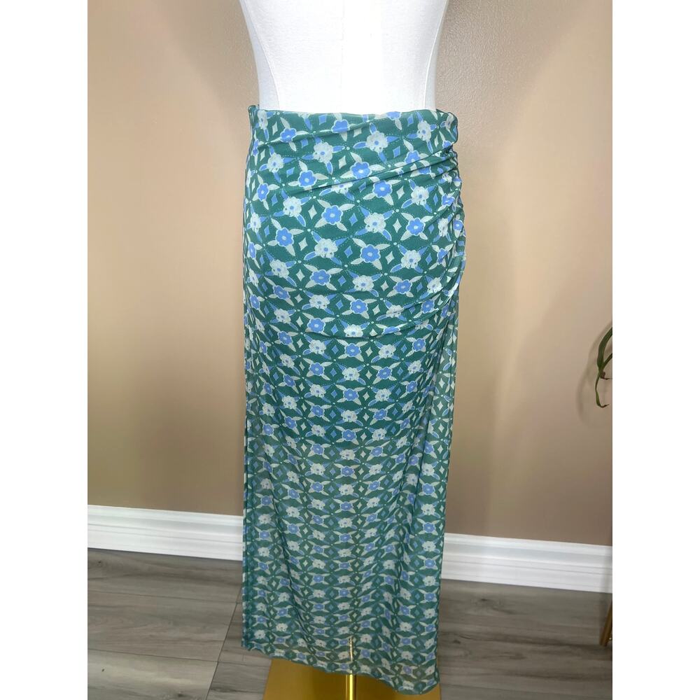 Free People Galaxy Floral Maxi Skirt Small Ruched Boho - Picture 5 of 6